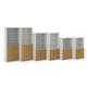 Duo combination unit with open top 1790mm high with 4 shelves - white with oak lower doors