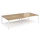 Adapt sliding top double back to back desks 3200mm x 1600mm - white frame, oak top
