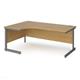 Contract 25 left hand ergonomic desk with graphite cantilever leg 1800mm - oak top