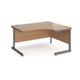 Contract 25 right hand ergonomic desk with graphite cantilever leg 1400mm - beech top