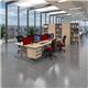 Contract 25 left hand ergonomic desk with 2 drawer pedestal and graphite cantilever leg 1800mm - beech top