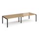Adapt double back to back desks 3200mm x 1200mm - black frame, oak top