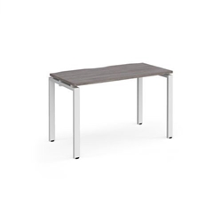 Adapt single desk 1200mm x 600mm - white frame, grey oak top