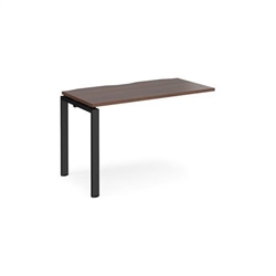 Adapt add on unit single 1200mm x 600mm - black frame, walnut top