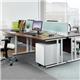 Maestro 25 right hand ergonomic desk 1800mm wide with 2 drawer pedestal - white cantilever leg frame, beech top