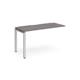 Adapt add on unit single 1400mm x 600mm - silver frame, grey oak top