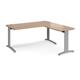TR10 desk 1600mm x 800mm with 800mm return desk - silver frame, beech top