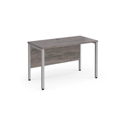 Maestro 25 straight desk 1200mm x 600mm - silver bench leg frame, grey oak top