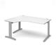 TR10 deluxe left hand ergonomic desk 1600mm - silver frame, white top