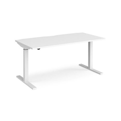 Elev8 Mono straight sit-stand desk 1600mm x 800mm - white frame, white top