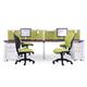 Adapt single desk 1200mm x 600mm - silver frame, oak top