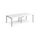 Adapt double back to back desks 2400mm x 1200mm - silver frame, white top