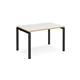 Adapt single desk 1200mm x 800mm - black frame, white top with oak edging