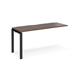 Adapt add on unit single 1600mm x 600mm - black frame, walnut top