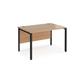 Maestro 25 straight desk 1200mm x 800mm - black bench leg frame, beech top