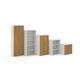 Duo double door cupboard 740mm high with 1 shelf - white with oak doors