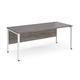 Maestro 25 straight desk 1800mm x 800mm - white bench leg frame, grey oak top
