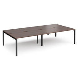 Adapt double back to back desks 3200mm x 1600mm - black frame, walnut top