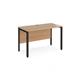 Maestro 25 straight desk 1200mm x 600mm - black bench leg frame, beech top