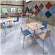 Brescia circular dining table with flat square brushed steel base 800mm - barcelona walnut