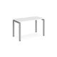 Adapt single desk 1200mm x 600mm - silver frame, white top