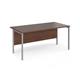 Maestro 25 straight desk 1600mm x 800mm - silver H-frame leg, walnut top