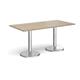 Pisa rectangular dining table with round chrome bases 1600mm x 800mm - barcelona walnut