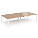 Adapt double back to back desks 3200mm x 1600mm - white frame, beech top