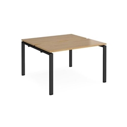 Adapt back to back desks 1200mm x 1200mm - black frame, oak top