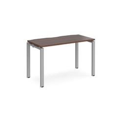 Adapt single desk 1200mm x 600mm - silver frame, walnut top
