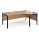 Maestro 25 right hand ergonomic desk 1800mm wide - black bench leg frame, beech top