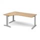 TR10 deluxe left hand ergonomic desk 1800mm - silver frame, oak top