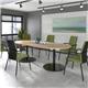 Eternal radial end boardroom table 2400mm x 1000mm - black base, beech top