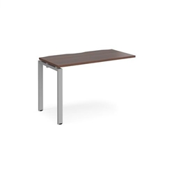 Adapt add on unit single 1200mm x 600mm - silver frame, walnut top