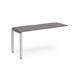 Adapt add on unit single 1600mm x 600mm - silver frame, grey oak top