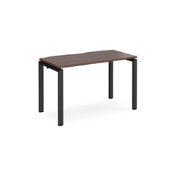 Adapt single desk 1200mm x 600mm - black frame, walnut top