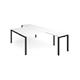 Adapt back to back desks 1600mm x 1600mm with 800mm return desks - black frame, white top