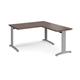TR10 desk 1400mm x 800mm with 800mm return desk - silver frame, walnut top
