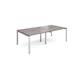 Adapt sliding top double back to back desks 2400mm x 1200mm - silver frame, grey oak top