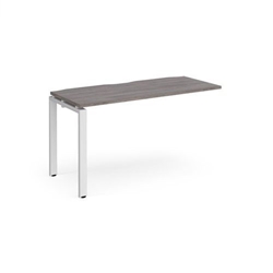 Adapt add on unit single 1400mm x 600mm - white frame, grey oak top