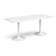 Genoa rectangular dining table with white trumpet base 1800mm x 800mm - white
