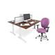 TR10 left hand wave desk 1600mm - white frame, oak top