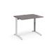 TR10 height settable straight desk 1000mm x 800mm - white frame, grey oak top