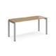 Adapt single desk 1600mm x 600mm - silver frame, oak top
