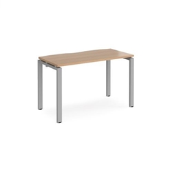 Adapt single desk 1200mm x 600mm - silver frame, beech top