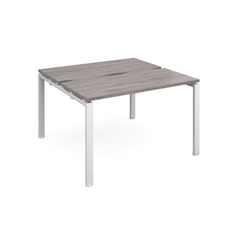 Adapt back to back desks 1200mm x 1200mm - white frame, grey oak top
