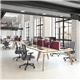 Fuze back to back desks 1600mm x 1600mm with oak legs - white underframe, oak top