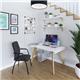 Fuze single desk 1600mm x 800mm with oak legs - white underframe, white top with oak edging