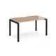 Adapt single desk 1400mm x 800mm - black frame, beech top