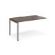 Adapt add on unit single 1400mm x 800mm - silver frame, walnut top